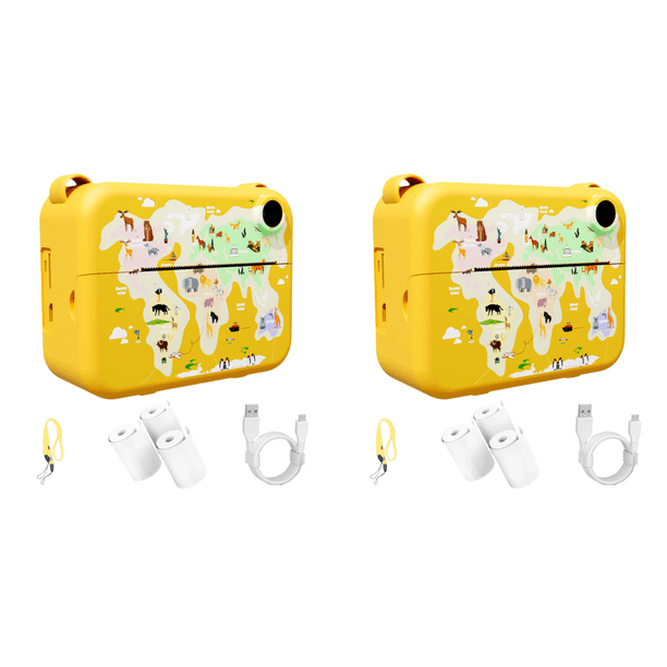 Cámara Digital para Fotografía Impresión Instantánea Con 3 Rollos Papel () Amarillo