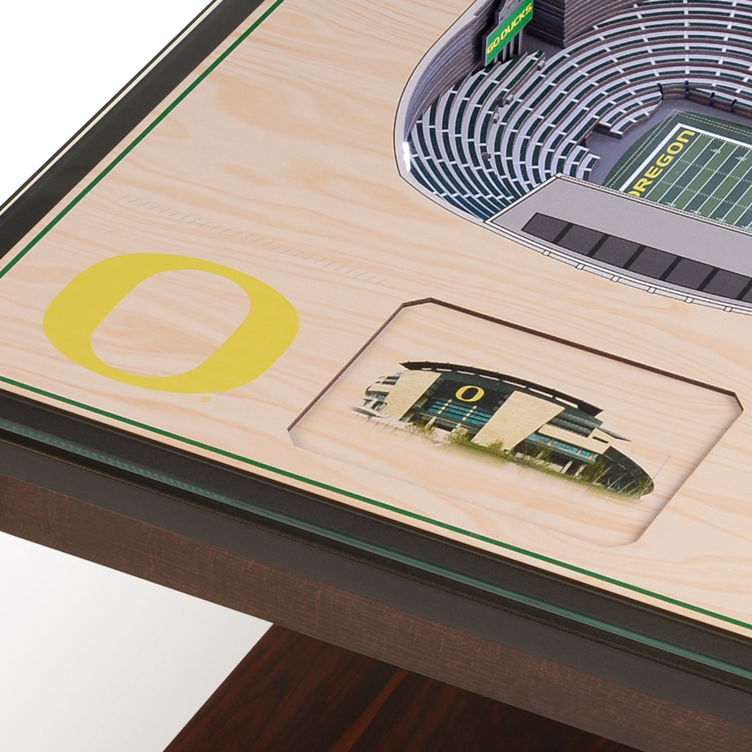 Oregon Ducks 25-Layer StadiumViews Lighted End Table