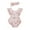 Pink, variant on Musuos Baby Girl Summer Romper with Hairband, 6 12 18 24M Flower Print Round Collar Fly Sleeve Bodysuit+ Headband