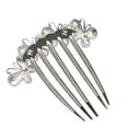 thumbnail image 4 of Sankuwen Women Rhinestone Inlaid Flower Hair Comb Hairpin Barrette Accessory, 4 of 8