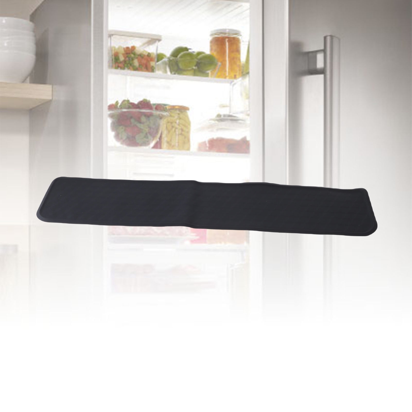 Under Refrigerator Drip Tray, Raised Edge Refrigerator Spill Mat Silicone Anti Slip Floor Protector  For Washing Cabinet