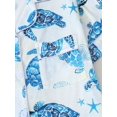 thumbnail image 5 of Womens Blue Sea Turtle Print Pajama Set Short Sleeve Button-Up Top and Shorts, 5 of 8