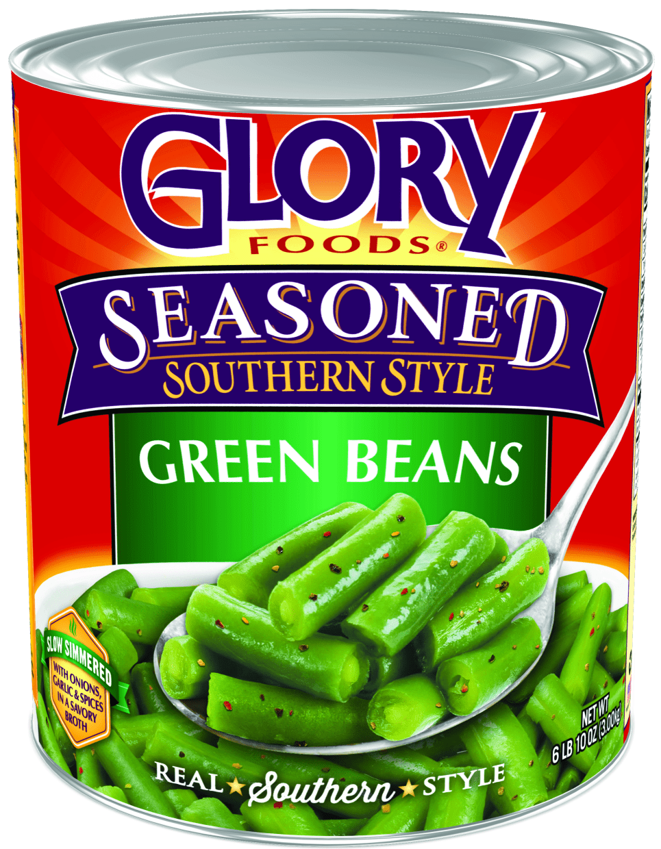Glory Foods Seasoned Southern Style Green Beans, 106 oz
