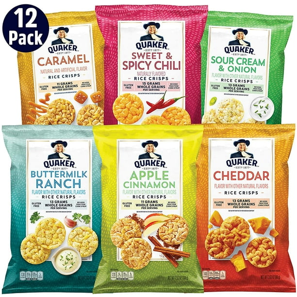Quaker Rice Crisps, 6 Flavor Variety Pack, 12 Count