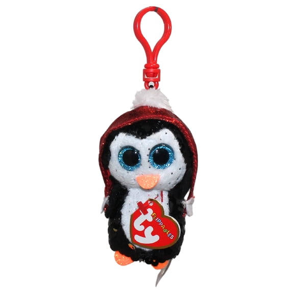 Ty Flippables (Plastic Key Clip) - Gale the Christmas Penguin  - Stuffed Animal