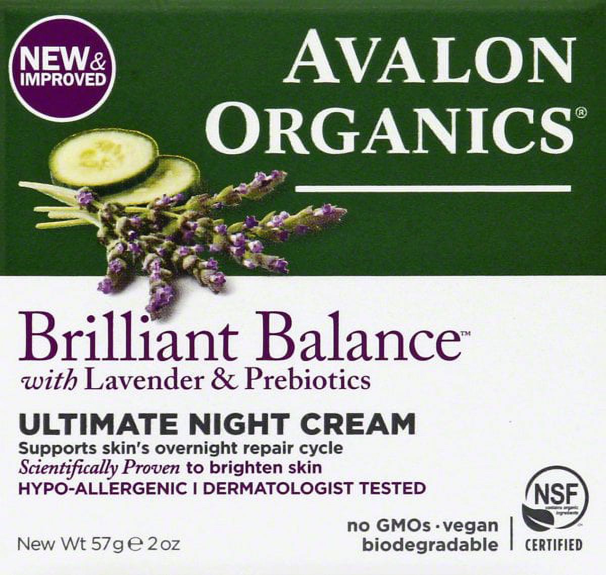 Avalon Organics Lavender Luminosity Ultimate Night Cream Avalon Organics 2 Ounce - image 2 of 2