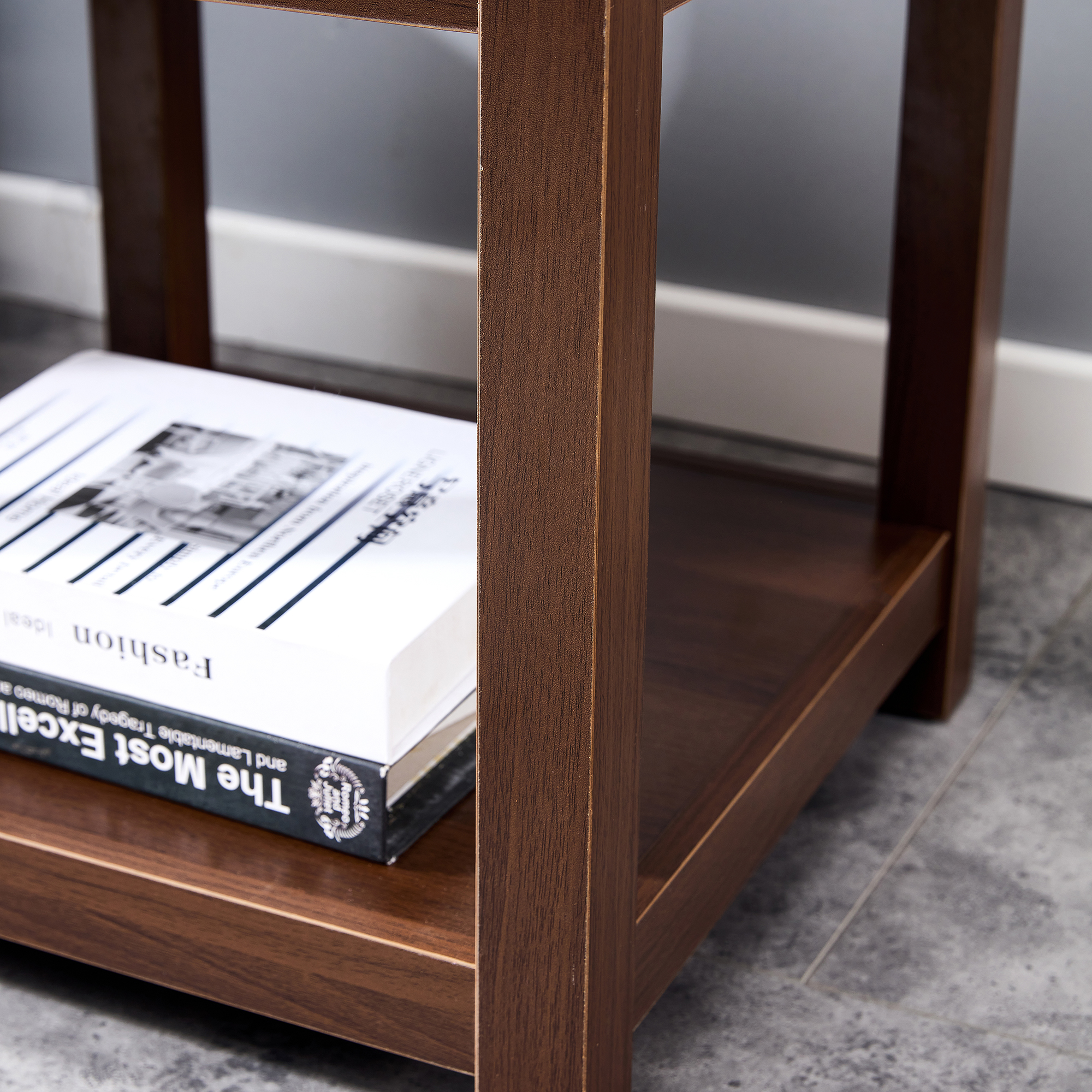 Kadyn 2-Tier Narrow Side Table with Open Storage, Side Table for Small Spaces, Bedside Table End Table for Bedroom, Living Room, Couch, Hallway, Brown Kadyn 2-Tier Narrow Side Table with Open Storage, Side Table for Small Spaces, Bedside Table End Table for Bedroom, Living Room, Couch, Hallway, Brown