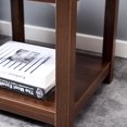 thumbnail image 6 of Yardi Yard Wood Square 18" End Side Table with 2 Open Storage Shelf for Small Spaces Brown, 6 of 8