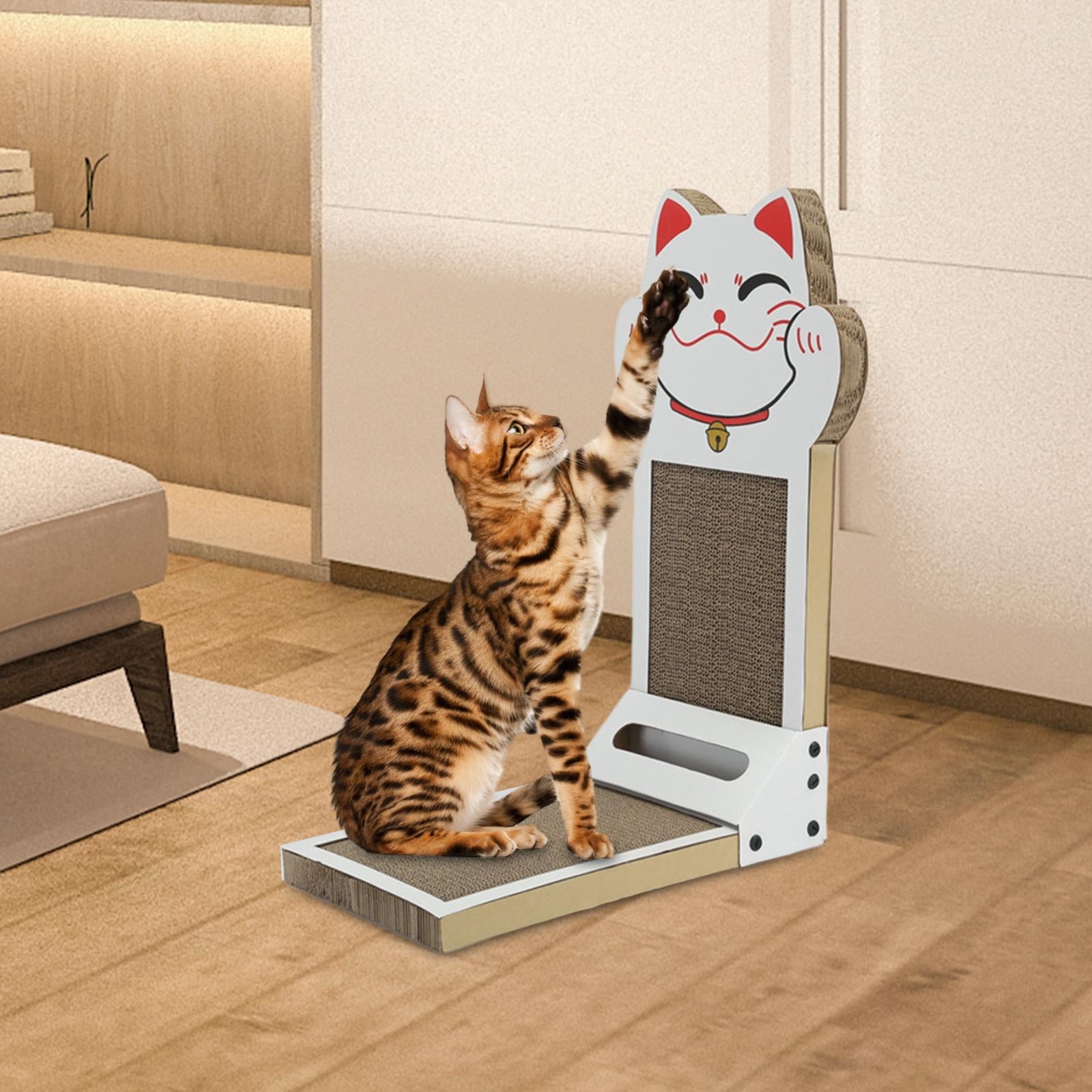 Vertical Cat Scratcher,Vertical Standing Cat Scratcher Scratching Board,Durable Cardboard Cats Scratcher Lounge Bed,Furniture Protector Decor Corrugated Paper,Cat Scratching Pad Scratch White