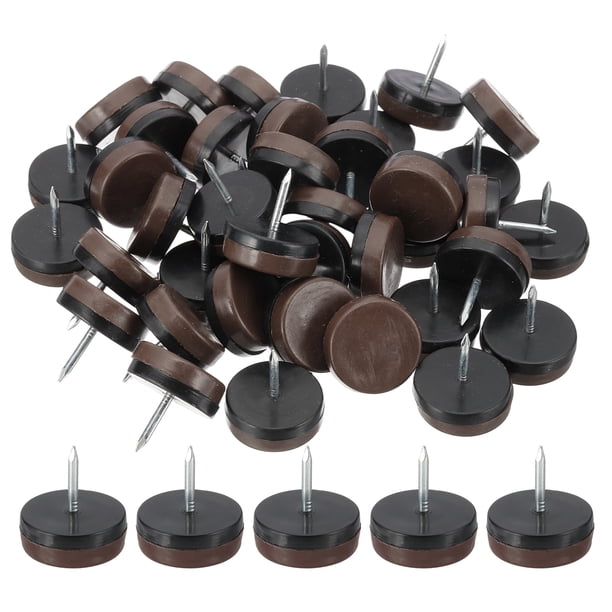 Deslizadores de Sillas Uxcell, Clavos en Deslizadores de Muebles Protectores de Piso para Muebles de Madera, Patas de Mesa, Alfombra y Madera Marrón 1.1"