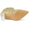 thumbnail image 6 of Unique Bargains Women's Clear Block Heel Glitter Prom Ankle Booties Gold 8, 6 of 7