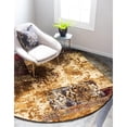 thumbnail image 2 of Unique Loom Tapis de Zone de Couleur Chaude Rustique Barista 8' x 8' Rond Beige/brun, 2 of 2