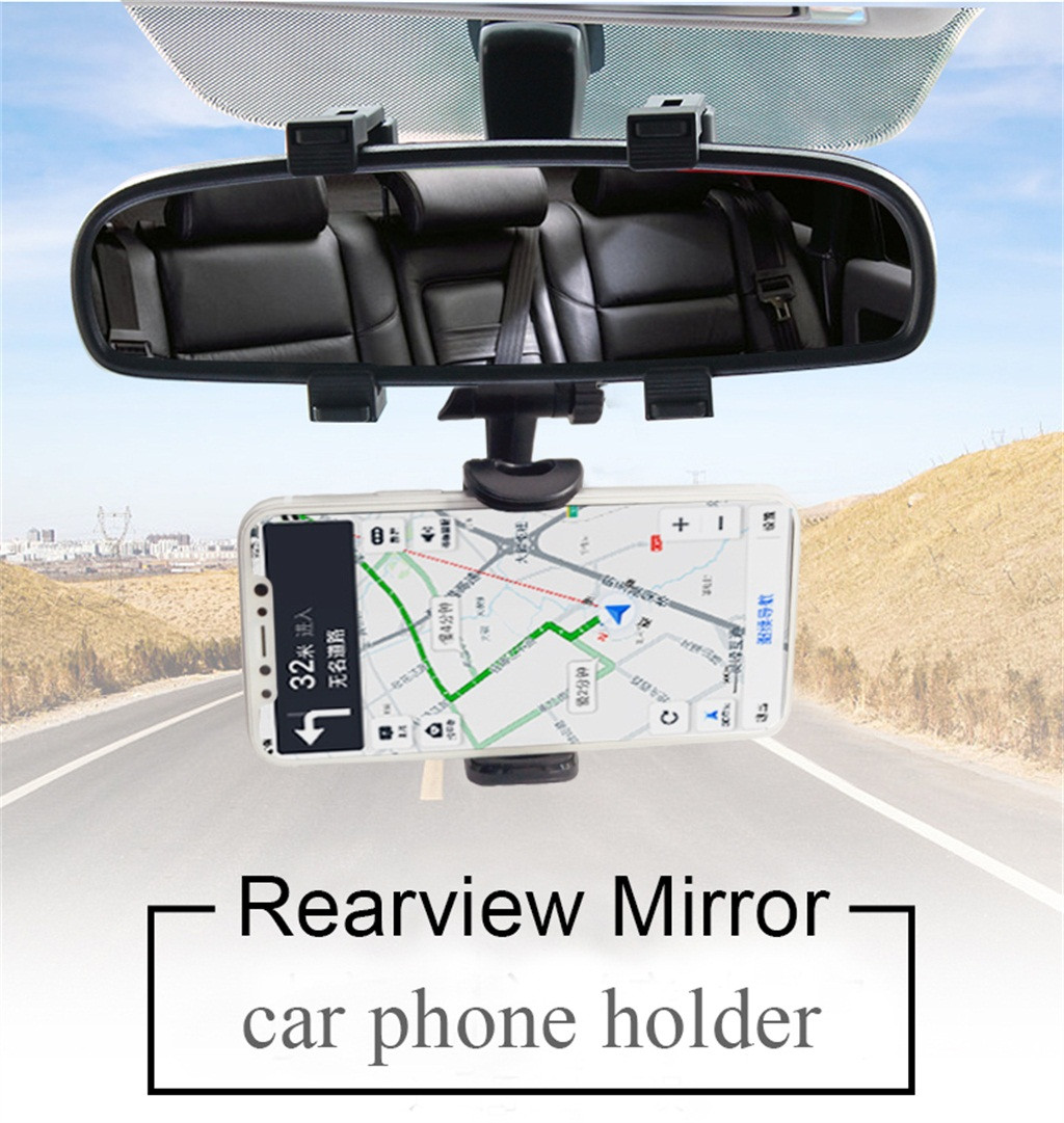 car rear view mirror mount cell phone holder stand cradle