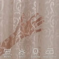 thumbnail image 3 of 3S Brother's Pink Lace Sheers Extra Long Floral Style Curtains Set of 2 Panels Rod Pocket & Back Tab Home Décor Window Custom Made Drapes 10-30 Ft. Long -Made in Turkey Each Panel (100"W x 204"L), 3 of 6