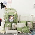 thumbnail image 2 of Bolsa 5 unids/set mochilas escolares de lona para mujer mochilas escolares, 2 of 5