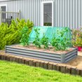 thumbnail image 2 of Outsunny 8x4x1ft Galvanized Raised Garden Bed, Open Bottom, Silver, 2 of 10