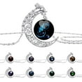 thumbnail image 2 of UDIYO Moon Necklace Shinny Long Chain Simple Inlaid Hollow Moon Pendant for Shopping, 2 of 7