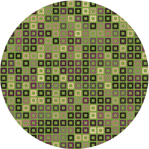Ahgly Company Machine Washable Indoor Round Transitional Sepia Brown Area Rugs, 4' Round