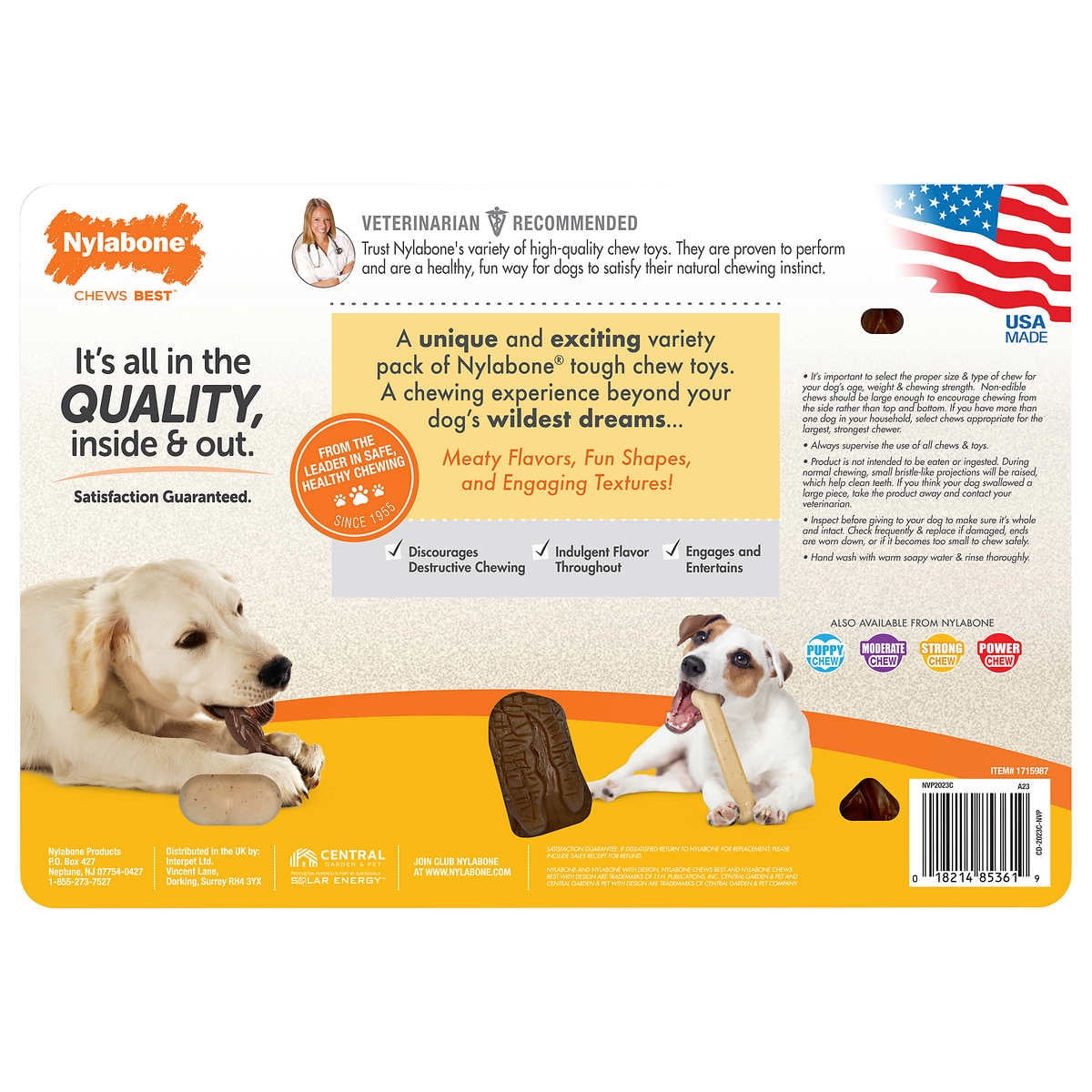 Nylabone Tough Chewers Dog Bones Variety Pack 3 Count Walmart