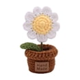thumbnail image 2 of Handmade Crochet Artificial Flower Pot Knitted Mini Potted Plant Faux Desk Decor Home Office Shelf Table Ornament Lifelike Yarn Flower Gift Decoration Cute Indoor Display Decorative Accent, 2 of 6