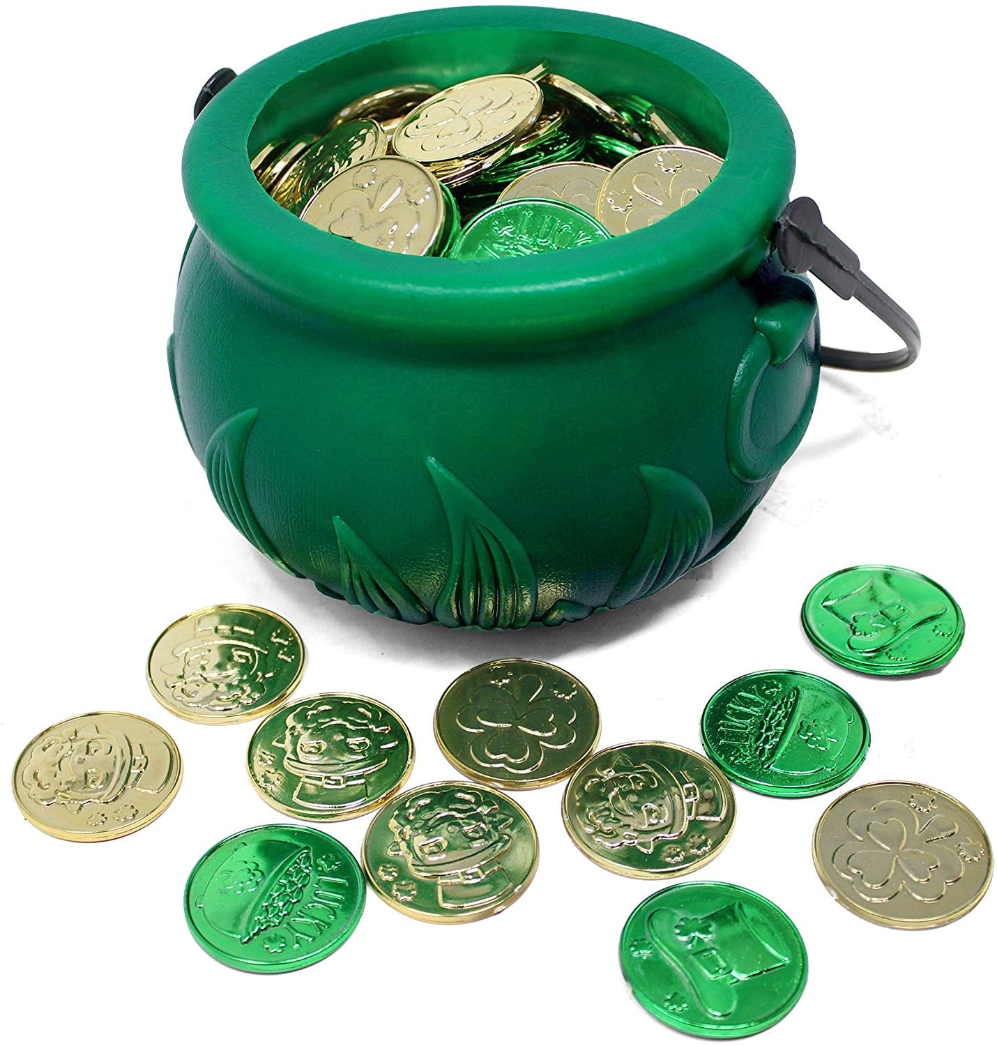 Lucky Leprechaun Pot Pot of Gold Pot Mardi Gras Halloween GIFTEXPRESS 8 Green Cauldron Kettle for St Patrick Day Plastic Cauldron