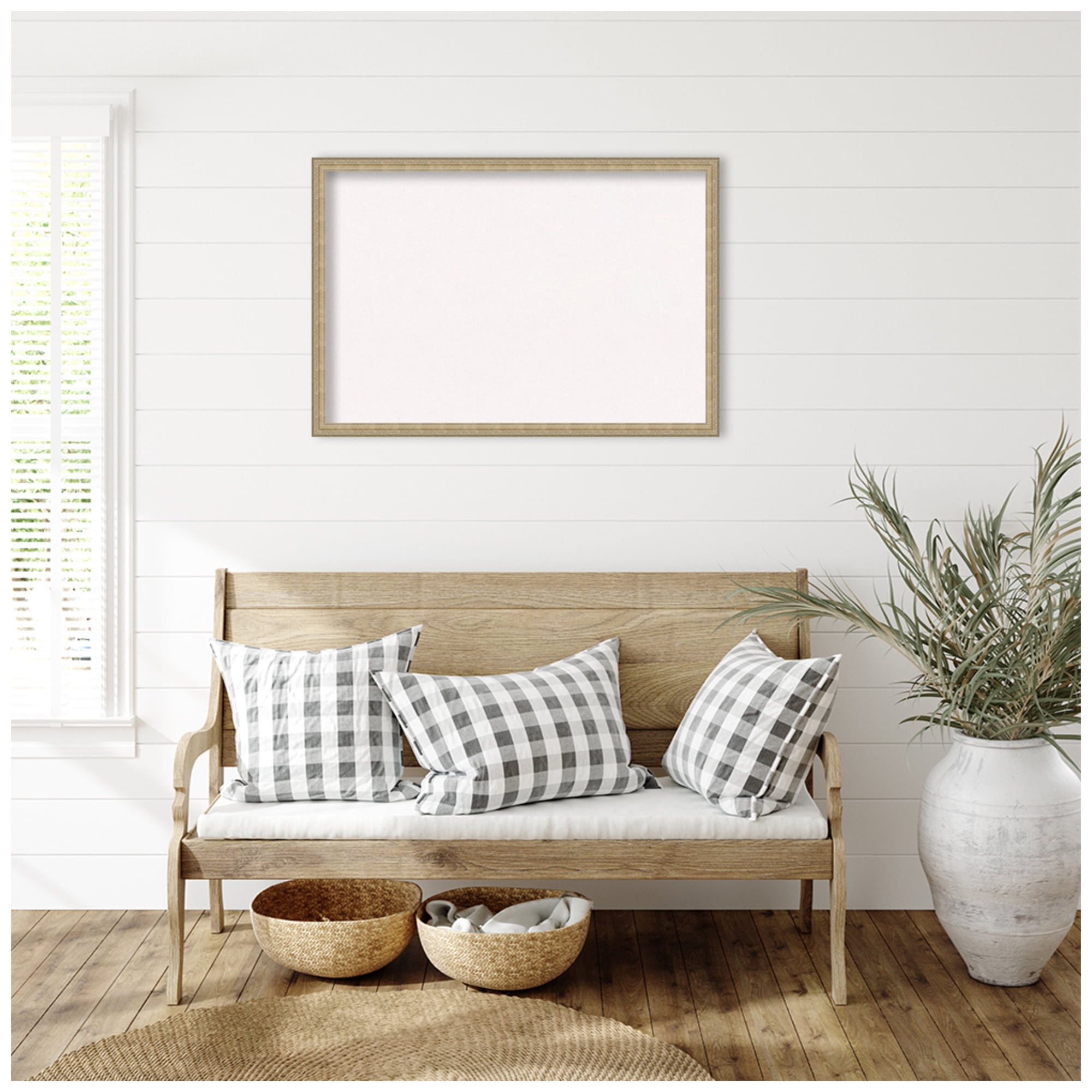 Amanti Art White Cork Board Framed Paris Champagne Bulletin Board 38 in. x 26 in.