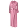 thumbnail image 2 of Sexlip Womens Long Sleeve Midi Dress Button Front Design Durable Fabric Relaxed Silhouette for Office Wear Pink XL, 2 of 3