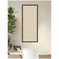 thumbnail image 3 of Kate and Laurel Framed Fabric Pinboard 18 x 42, Green Lattice Pattern Printed Linen Classic Bulletin Board for Use as a Vision Board or Wall Organization, Florence Medium Brown Frame, 3 of 8