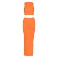 thumbnail image 4 of XIAOCHA Women's Two-Piece Skirt Set Sleeveless Crew-Neck High-Slit Summer Club Midi Suit, 4 of 5