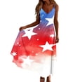 thumbnail image 6 of Rciityk Plus Size 4th of July Maxi Dress for Women - V Neck Spaghetti Strap Patriotic USA Flag Print Sleeveless Ankle Length Casual Dress, Size S-5XL, 6 of 8