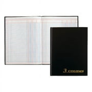Adams 3-Column Account Book, 9 1/4" x 7", Black