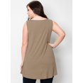 thumbnail image 5 of Made by Johnny Women's Solid Sleeveless Tunic for Leggings Swing Flare Tank Tops S-5XL Plus Size XXXXL TAUPE, 5 of 6