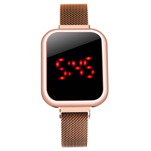 Ausyst Watch for Women Luxury Stainless Steel Strap Watch Ladies Electronic Display Watch Jewelry on Sale Clearance