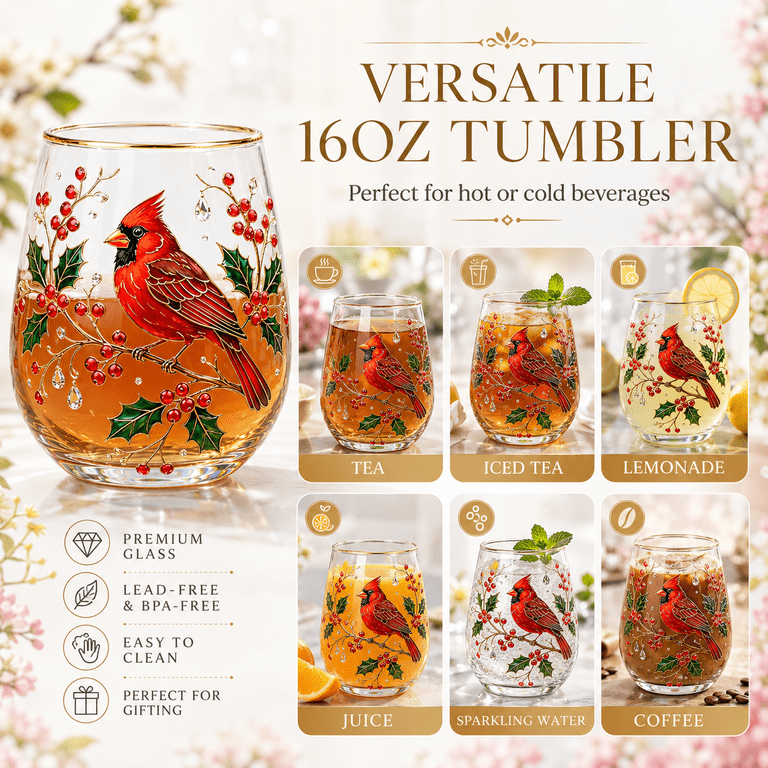 2026 Hummingbird Glass Tea Cup, Clear Floral Bird Mug, Transparent