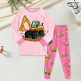thumbnail image 2 of Paguaki Baby Pajamas Boys Pajamas Toddler Clothes Set Long Sleeve 3D Truck Long Pants Sleepwear Kids Pjs 2T-8T, 2 of 4