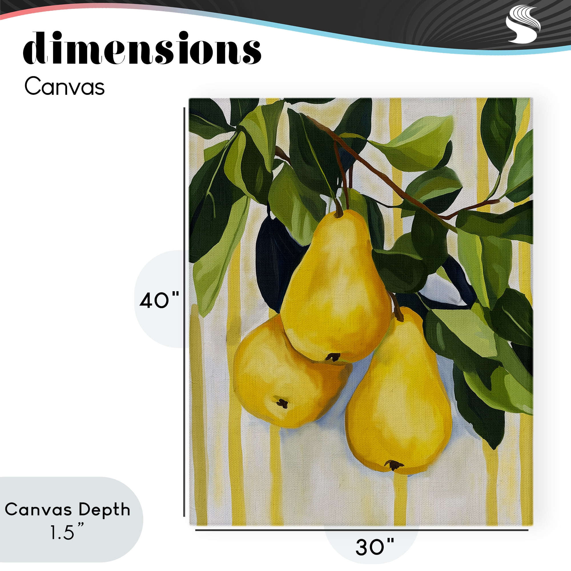 Stupell Industries Pears on Lush Branch Canvas Wall Art, design by Yen