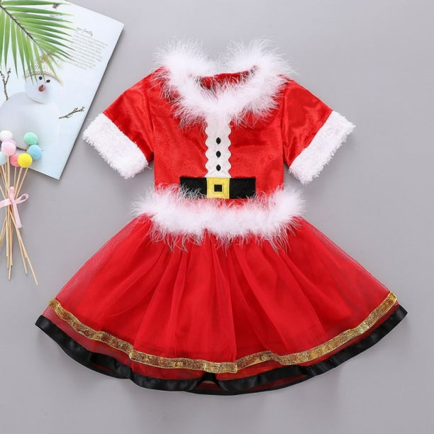 Baby Girls Cute Christmas Santa Claus Design Short Sleeve Tops Mini Dress Short Skirt Kids Christmas Costume Baby Girls Cute Christmas Santa Claus Design Short Sleeve Tops Mini Dress Short Skirt Kids Christmas Costume
