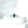 thumbnail image 3 of Rosec Jewels Certified Lab Grown Emerald Engagement Ring for Women - Celtic Knot Ring (4X8 mm Marquise Emerald, AAAA Quality), 925 Sterling Silver, US 11.00, 3 of 7