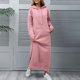 thumbnail image 4 of mfyjkho Vestidos midi para mujer, Sudadera con capucha de punto grande para mujer con vestido informal de terciopelo Vestidos de otoño l, 4 of 8