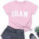 thumbnail image 4 of Camiseta de Manga Corta Impresa de Cuello Alto para las Mujeres, Tops de Cuello Redondo para las Mujeres Mezcla de Poliéster de Spandex de Uso Diario Casual, 4 of 5