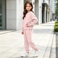 thumbnail image 5 of BXJX Girls Cotton Outfit Sets Long Sleeve, School 2 Piece Pullover Sweatshirts and Jogger Pants Sets Pink Size 7-8 T, 5 of 9