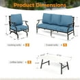thumbnail image 7 of Sophia&William 5 Seat Patio Outdoor Furniture Set Metal Conversation Set with Rocking Chairs and 5.75" Thickened Cushion and Coffee Table, Navy Blue, 7 of 7