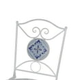 thumbnail image 2 of Metal Folding Chair With Medallion Accented Backrest, White, 2 of 3