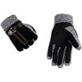 thumbnail image 2 of Guantes para hombre, guantes de invierno de piel de ante grueso con pantalla táctil (forro polar) (negro), 2 of 5