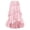 Pink, variant on Women's Ruffled Hem Boho Long Maxi Skirts Fashion Asymmetrical Fit High Waist Drawstring Design A-Line Flare Skirts Fashion Floral Print Layered Skirts for Spring Summer Pink S