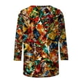 thumbnail image 6 of Pxxlle Mardi Gras Shirts Women New Orleans Party Shirts Plus Size 3/4 Sleeve T Shirts Loose Fit Crewneck Fat Tuesday Tops Size S, 6 of 9