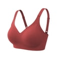 thumbnail image 3 of Tweang Wide Straps Bra Full Coverage Bra Push Up Anti Sagging High Stretch Support Powerful Posture Correcting Bra Women's Bra Comfortable Push Up Bras Soft Everyday Bra Wirefree Bras Red L, 3 of 3