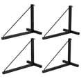 thumbnail image 1 of QinaQin Heavy-Duty Black Powder-Coated Steel Container Rack Supports – 4-Pack, 1 Or 3-Tier Adjustable Storage Racks with Hooks, 1100 Lb Load Capacity, d-Ring Mounting – Ideal for Garage Use, 1 of 6