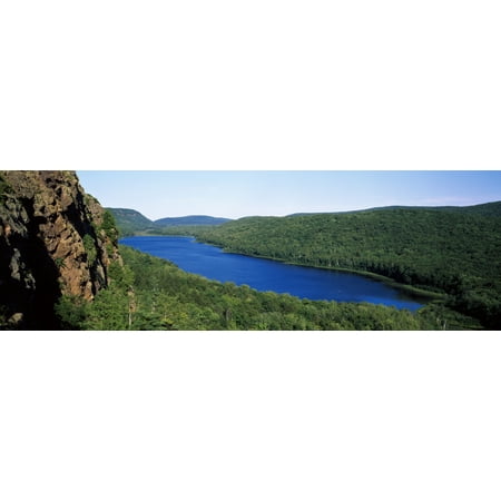 High angle view of a lake Lake Of The Clouds Wilderness State Park Upper Peninsula Ontonagon County Michigan USA Canvas Art - Panoramic Images (6 x