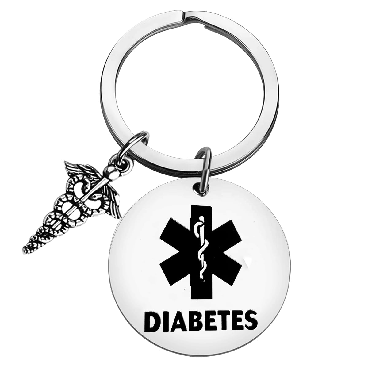 Diabetic Keychain Gift Diabetic Medical Alert Keychain Diabetic Warning